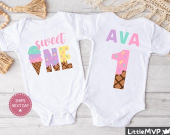 Eis Geburtstag Shirt - Sweet One - 1. Geburtstag Shirt - Eis Geburtstag - Mädchen Eis Geburtstag Shirts - Erster Geburtstag