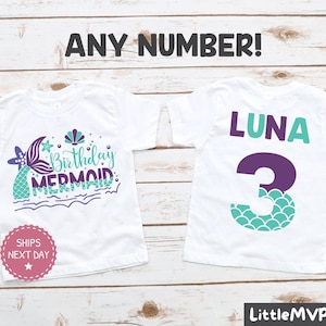 Mermaid Birthday Shirt - Mermaid Party - Mermaid Theme - Under the Sea Shirt - Birthday Girl Shirt - Mermaid Outfit - Girls Birthday Shirt