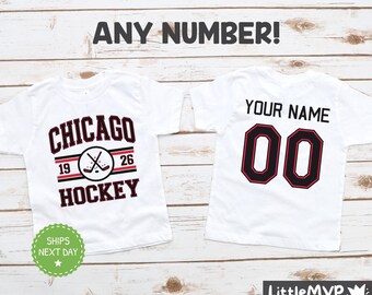 Chicago Hockey Kids Shirt - Personalized Hockey Shirt - Custom Kids Hockey Shirt - Chicago Fan Shirt