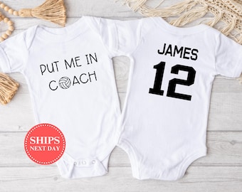 Put Me In Coach Volleyball Onesie®, Funny Volleyball Onesie®, Cute Volleyball Onesie®, Baby Boy Onesie®, Baby Girl Onesie®, Baby Shower Gift