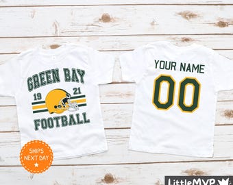Camiseta de fútbol para niños de Green Bay - Camiseta de fútbol personalizada - Camiseta de fútbol para niños personalizada - Camiseta de aficionado de Green Bay