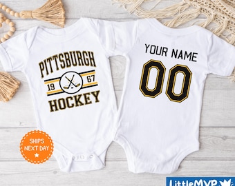 Cache-couche de hockey Pittsburgh® - Body de hockey personnalisé - Jolie cache-couche de hockey® - Baby shower à Pittsburgh