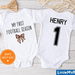My First Football Season Onesie® - Football Baby Shower Gift - Football Onesie® - Baby Boy Onesie® - Gender Neutral Baby Bodysuit