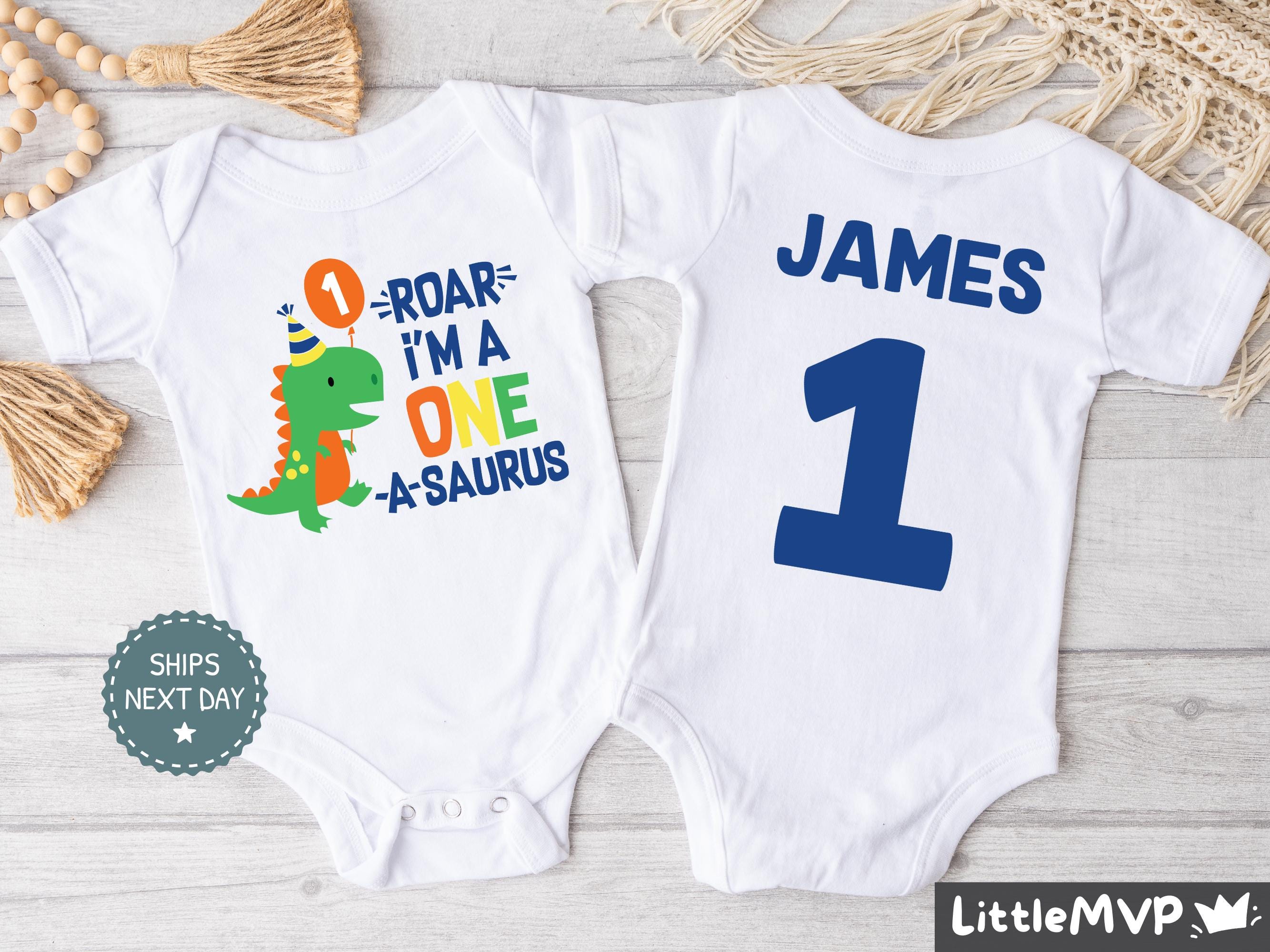 Dinosaur Birthday Shirt - One-a-saurus 1st Birthday Shirt - Boys Birthday Shirt - Dinosaur Party - Roar I'm A One Rex Onesie
