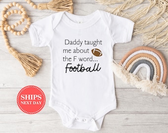 Combinaison de football, grenouillère de football personnalisée, grenouillère de football rigolote, jolie grenouillère de football, football avec papa, baby shower de football