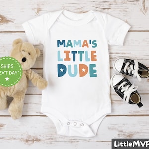 Mama’s Little Dude - Mama’s Boy Onesie® - Boy Outfit From Mom - Baby Shower Gift For Boy