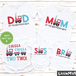 Train Birthday Shirt - Chugga Choo Two - Boys Second Birthday - 2nd Birthday Party - Train Theme Party - Family Birthday Shirts