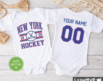 New York Hockey Onesie® - Personalized Hockey Bodysuit - Cute Hockey Onesie® - New York Baby Shower