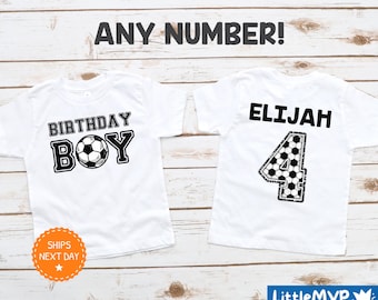 Birthday Boy Soccer Shirt - Custom Age Birthday Shirt - Soccer Birthday Shirt - Sports Birthday Outfit | Birthday Boy Shirt
