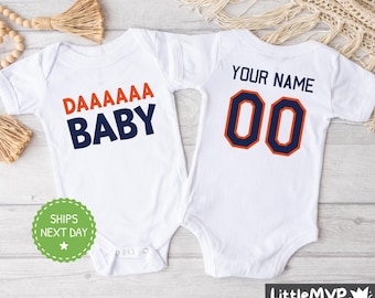 Daa Baby Chicago Football Onesie®, Personalized Football Onesie®, Chicago Baby Onesie®, Chicago Baby Shower Gift