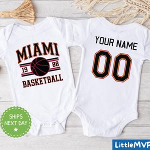 Miami Basketball Onesie® - Miami Basketball Baby - Miami Baby Boy - Miami Baby Girl - Miami Baby Shower
