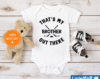 Hockey Brother Onesie®, Funny Hockey Onesie®, Cute Hockey Onesie®, Baby Boy Onesie®, Baby Girl Onesie®, Hockey Baby Shower Gift
