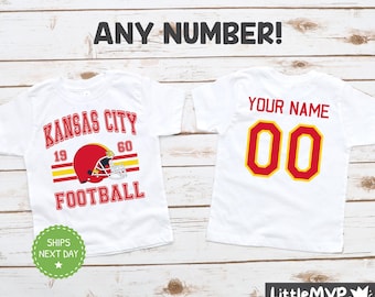 Camisa infantil de futebol do Kansas City - Camisa de futebol personalizada - Camisa infantil de futebol personalizada - Camisa de fã do Kansas City