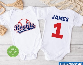 Baseball Birthday Onesie® - Rookie of the Year Birthday Onesie® - 1st Birthday Onesie - Baseball Theme - Sports Birthday Party