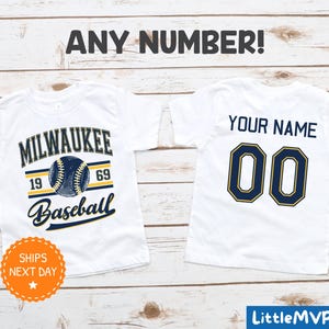 Maglietta per bambini Milwaukee - Maglietta da baseball Milwaukee per bambini - Maglietta da ragazzo Milwaukee - Maglietta da ragazza Milwaukee - Maglietta da tifoso Milwaukee