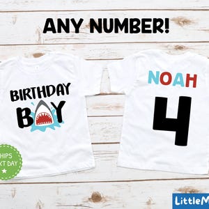 Shark Birthday Shirt - Shark Theme - Shark Party - Boy Birthday Shirt - Birthday Shark Shirt - 4th Birthday T-Shirt - Birthday Boys Shirt