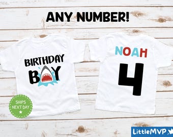 Shark Birthday Shirt - Shark Theme - Shark Party - Boy Birthday Shirt - Birthday Shark Shirt - 4th Birthday T-Shirt - Birthday Boys Shirt