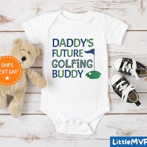 Daddy&#39;s Future Golfing Buddy Onesie® - Baby Bodysuit - Cute Father&#39;s Day Gift - Baby Shower Outfit - Baby Boy Golf Onesie®