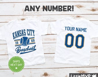 Camisa de beisebol infantil Kansas City - Kansas City Baseball infantil - Kansas City Boy - Kansas City Girl - Camisa de fã de Kansas City