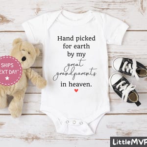 Handpicked for Earth by Great Grandparents in Heaven Baby Onesie® - Cute Baby Shower Gift - Personalized Baby Onesie - Baby Shower Outfit