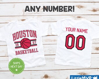 Camiseta de baloncesto de Houston para niños - Camiseta de baloncesto de Houston para niños - Camiseta de Houston para niños - Camiseta de Houston para niñas - Camiseta de aficionado de Houston