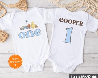 Classic Pooh 1st Birthday Boy Onesie® - Classic Pooh 1st Birthday Outfit - Pooh Bear First Birthday Shirt - Bear Baby Onesie®