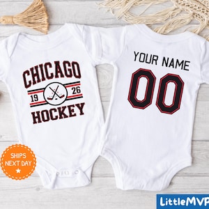 Mono de hockey de Chicago® - Mono de hockey personalizado - Mono de hockey lindo - Baby Shower de Chicago