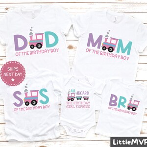Camisetas de cumpleaños de tren - Camisetas de cumpleaños de Choo Choo - Camisetas de cumpleaños de niñas - Fiesta de cumpleaños familiar - Fiesta de transporte - Cumpleaños de niños