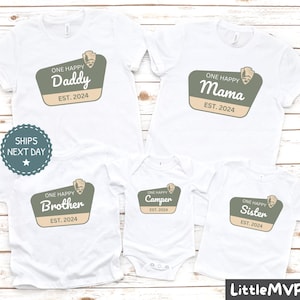 One Happy Camper Birthday - Passende Familienshirts - Camping Outfit für Mama und Ich - Familienurlaub 2024 - Erstes Geburtstagsshirt