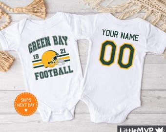 Green Bay Football Onesie® - Personalized Football Bodysuit - Cute Football Onesie® - Green Bay Baby Shower