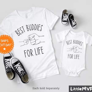 Best Buds Shirts - Matching Father Son Shirts - Dad and Baby Shirts - Father&#39;s Day Gift - T Shirt Set for New Dad