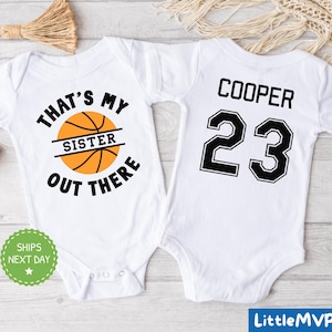 Basketball Sister Onesie®, Personalized Basketball Onesie®, Cute Basketball Onesie®, Baby Boy Onesie®, Baby Girl Onesie®, Baby Shower Gift