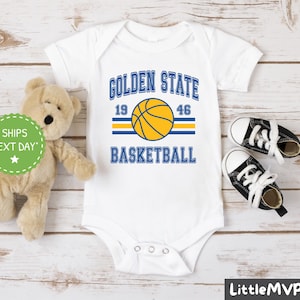 Golden State Basketball Onesie® - Personalized Basketball Bodysuit - Cute Basketball Onesie® - Golden State Baby Shower