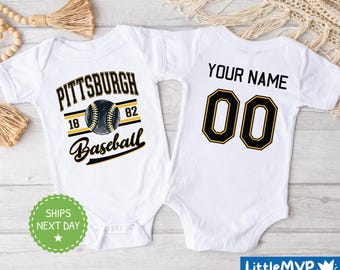 Pittsburgh Baseball Onesie® - Pittsburgh Baseball Baby - Pittsburgh Baby Boy - Pittsburgh Baby Girl - Pittsburgh Baby Shower