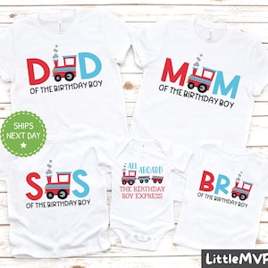 Camisetas de cumpleaños de tren - Camisetas de cumpleaños de Choo Choo - Camisetas de cumpleaños de niños - Fiesta de cumpleaños familiar - Fiesta de transporte - Cumpleaños de niños