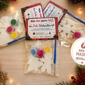 Christmas Paint Kit for Kids | Christmas Party Favor | Bulk Christmas Gifts | Personalized DIY Craft Kit | Magnet Option | Classroom Gift