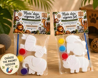 Kit de pintura de animales para niños | Manualidad de animales de yeso | Pinta tu propio animal | Recuerdo de fiesta de cumpleaños | Regalo creativo para niños