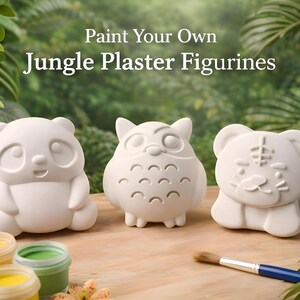 Kit para pintar animales de la selva | Kit de pintura de safari para niños | Manualidades con yeso | Recuerdo de fiesta personalizado | Imán | Regalo creativo imagen 3