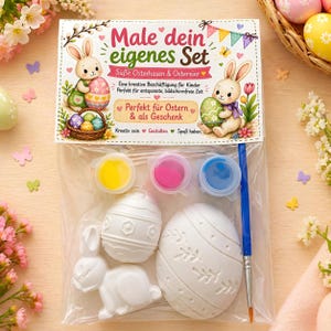 Kit para pintar figuras de yeso para niños, kit de manualidades de Pascua, set de pintura DIY. imagen 3