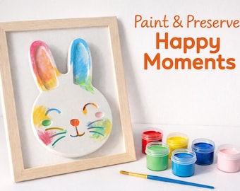 Kit para pintar conejitos con marco, pinta tu propio conejito, kit de manualidades para niños, set de manualidades de Pascua, kit de arte DIY, combina con el kit de huevos.