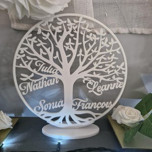 Albero della vita personalizzato con i nomi – Decorazione 3D per la famiglia – Regalo per la festa della mamma, nascita, compleanno – 22 cm