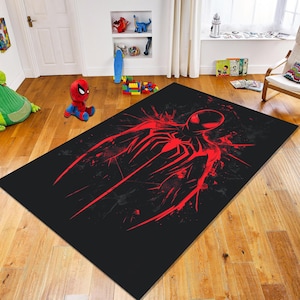 Spiderman Rug, Spiderman Decor, Spiderman Lovers Gift, Kids Room Decor, Spiderman Area Rug, Super Hero Rug, Boys Room Rug, Spiderman Carpet