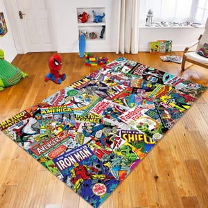Tapete de colagem de histórias em quadrinhos: presente para fãs de super-heróis