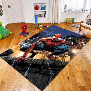Spider Man Rug, Kids Room Rug, Rug for Boys, Boys Room Rug, Spider Man Decor, Childroom Rug, Gift For Him, Superhero Rug, Cool Rug, Area Rug