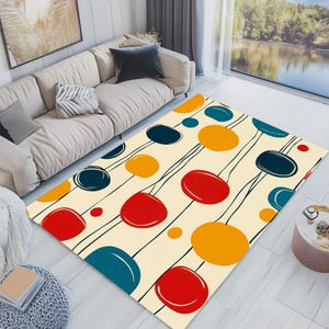 Modern Rug, Mid Century Style Rug, Living Room Rug, Design Rug, Abstract Art, Area Rug, Housewarming Gift, Vintage Rug, Patterned Rug, Gift