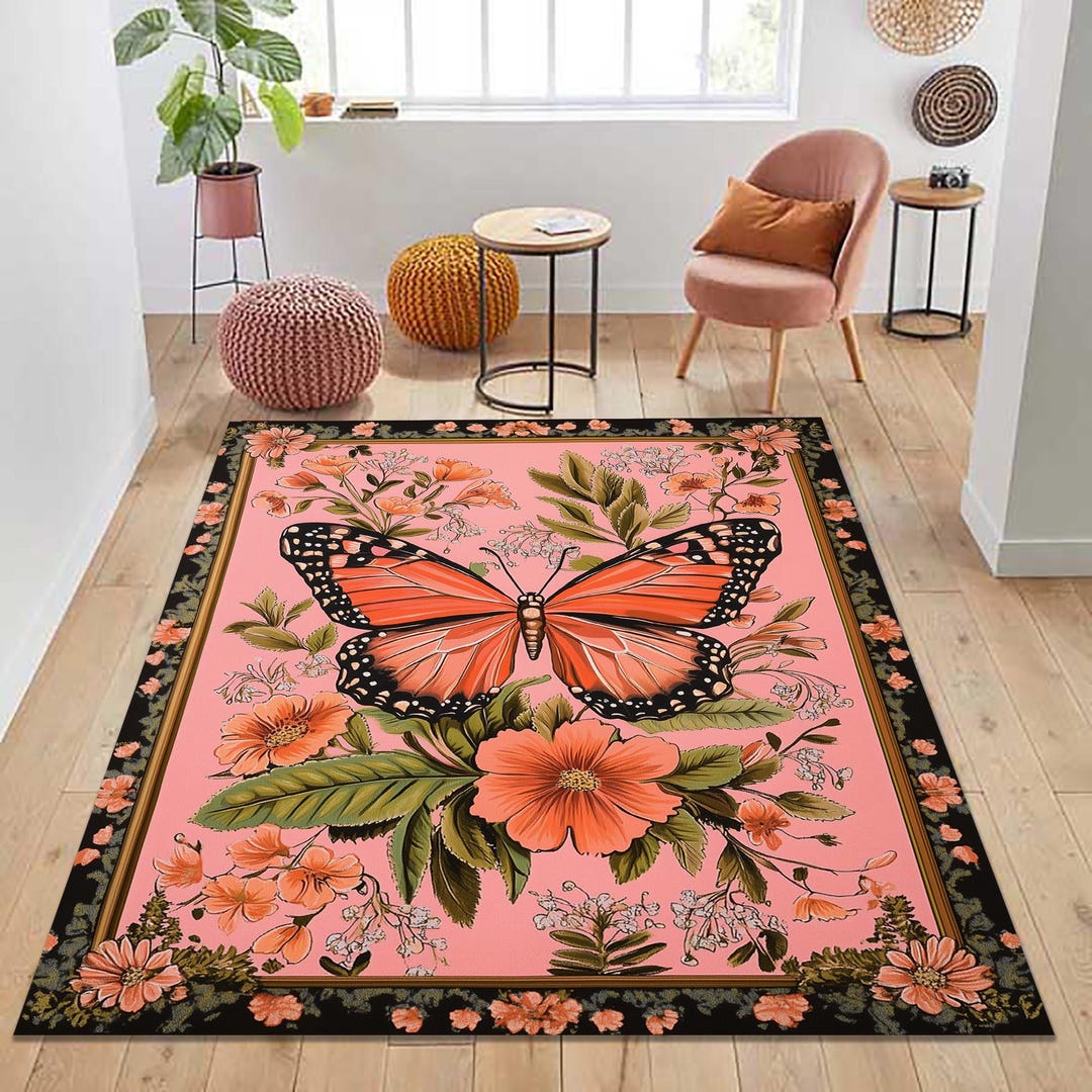 Pink Butterfly Rugs This item is unavailable - Etsy
