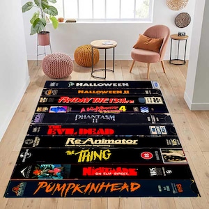 Horror Film VHS Teppich: Retro Halloween Filme Eingangsteppich