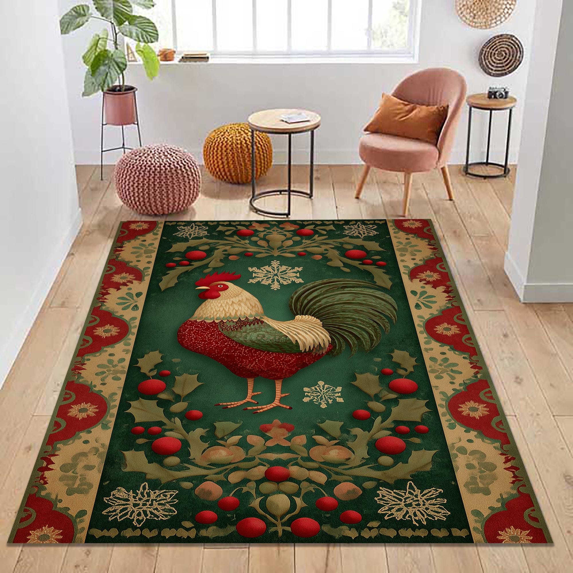 Rooster Kitchen Rug, Animal Decor Area Rug - Etsy