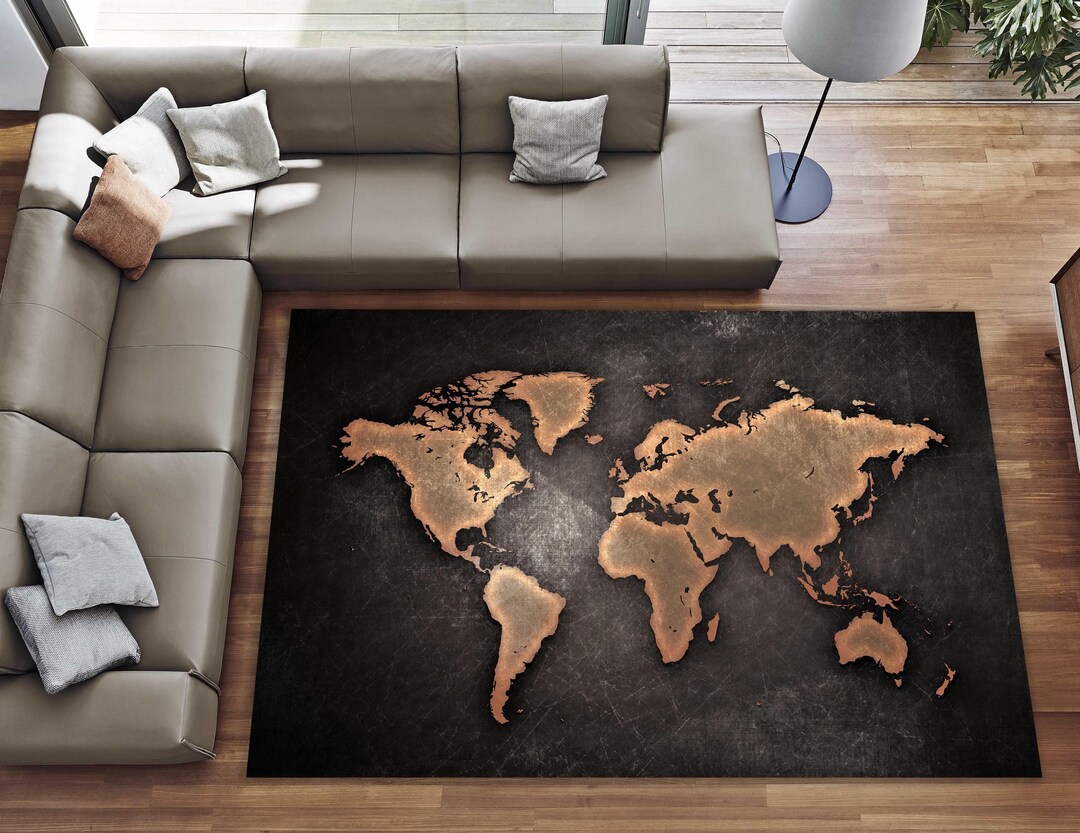 World Map Rug, Map Rug, World Map Area Rug, Map Design Rug, Map Decor ...