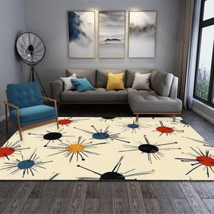 Mid Century Modern Rug, Minimalist Rug, Patterned Rug, Modern Area Rug, Living Room Rug, Mid Century Rug, Abstract Rug, Popular Rug